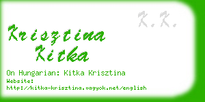 krisztina kitka business card